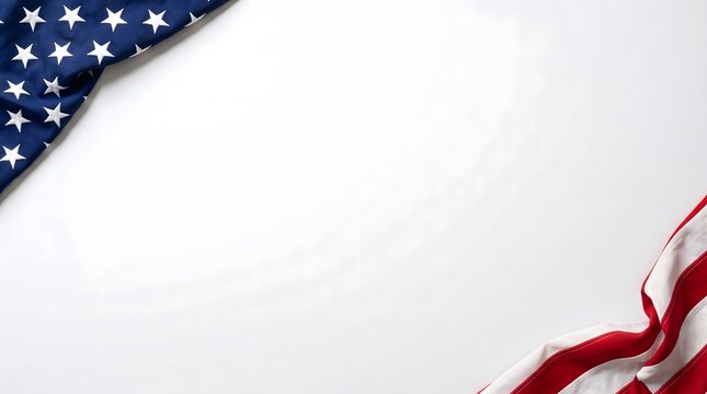 American flag corner frame isolated on white background
