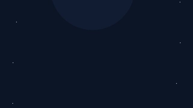 Seamless 4K looping winter holiday animation: subtle motion backdrop barely moving. Flat vector shapes in deep blue on a dark background with generous copy space for your own greeting or title. Horizo