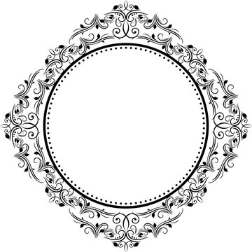 Luxury Black Circular Ornamental Frame Vector Design on White Background. Perfect for premium luxury branding, wedding invitations, certificate borders, labels, and decorative design projects. 126