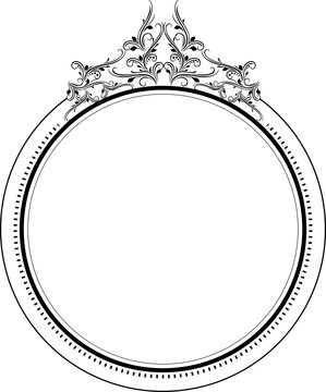 Luxury Black Circular Ornamental Frame Vector Design on White Background. Perfect for premium luxury branding, wedding invitations, certificate borders, labels, and decorative design projects. 128