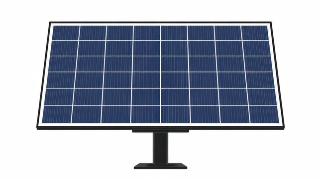 A solar panel on a stand, displaying a grid pattern. Represents renewable energy and clean power.
