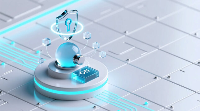 Implementing Robust Digital Data Privacy Legislation with Advanced Security Technology A Conceptual Render Illustrating User Protection in Futuristic Networked Environment