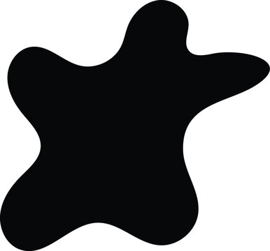 black abstract organic blob shape with smooth irregular rounded edges isolated on white background