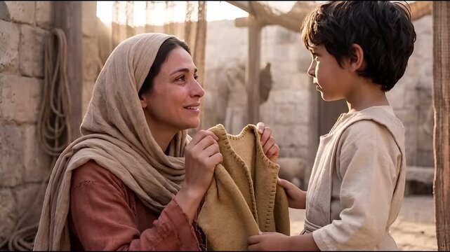Hannah Bringing Young Samuel His Yearly Robe at Shiloh