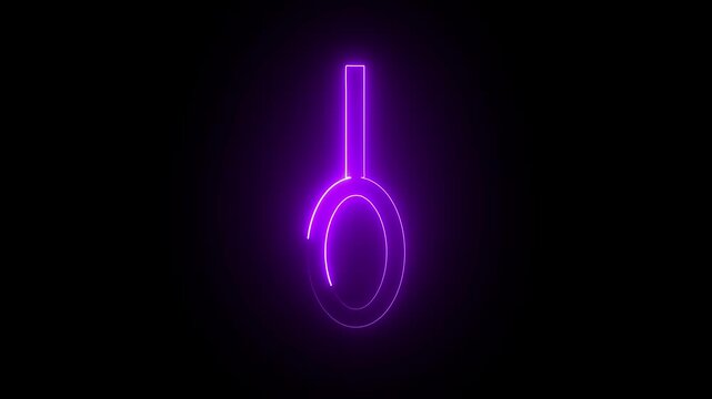 Neon purple glowing oval frame abstract background, with pulsing light, effect