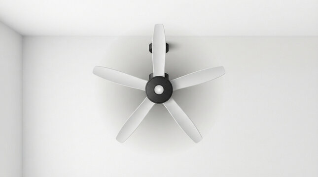 Modern ceiling fan vector illustration with minimalist design and clean lines
