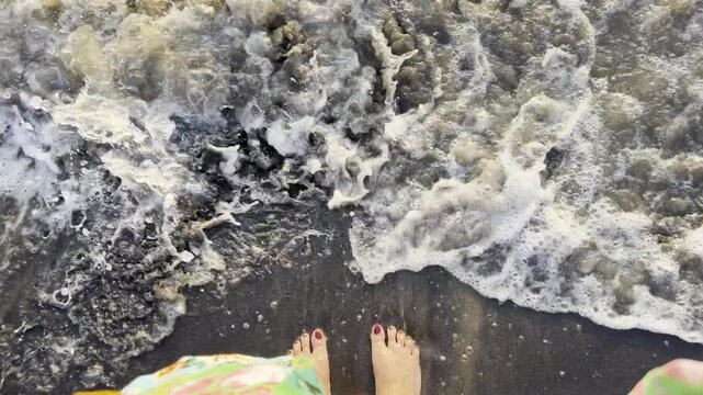 woman in the sea- Varkala beach