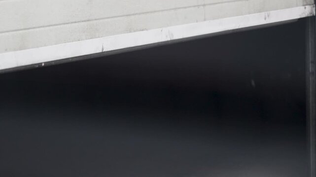 Automatic Garage Roller Shutter Door Opening Upward Close-Up