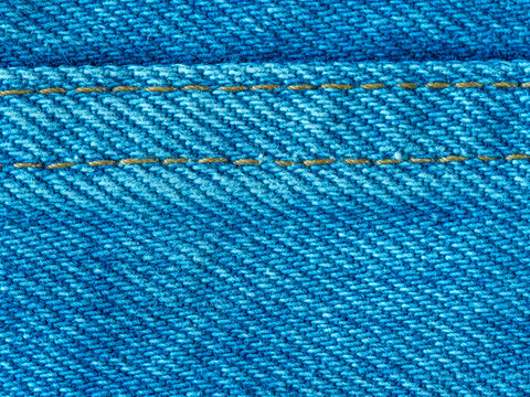 Textured detail of blue denim