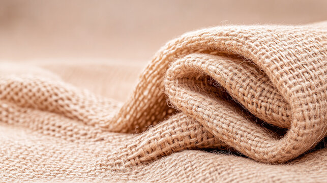 sack fabric in neutral tones.
