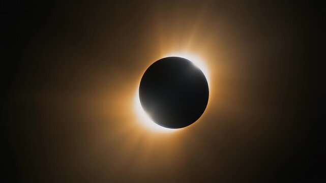 A triptych displays three stunning views of the Sun during a total solar eclipse, showcasing the corona's ethereal glow.
