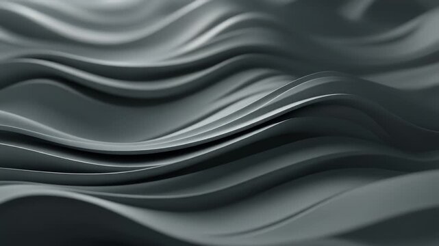 A triptych of abstract, flowing, gray waves with smooth, undulating surfaces and dramatic lighting.