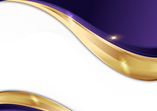 elegant amethyst gold wave for award corporate certificate background design