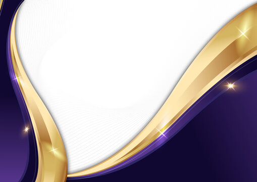 luxury violet gold curve for corporate banner background template