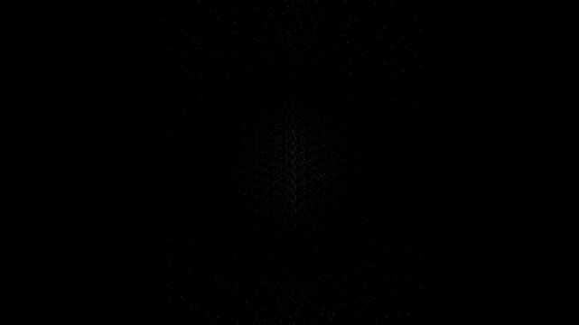 Dense cloud of micro white star particles floating in a deep black space void forming an ambient background in a 3D animation
