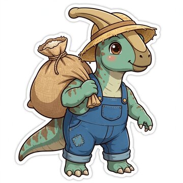 Parasaurolophus Carrying Rice Sack
