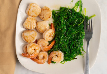  seaweed  with scallops and shrimp © dmiller324
