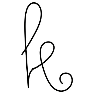 Lowercase letter k in script font