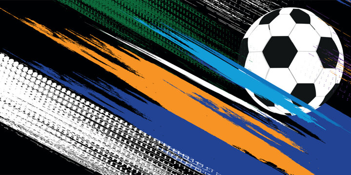 Football or soccer abstract background, suitable for your project designs, vector illustration football cup, ball graphic design on a blue background with spots
