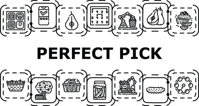 Perfect pick banner infographic. Choose target, ideal favorite, optimum preferred icon vector illustration