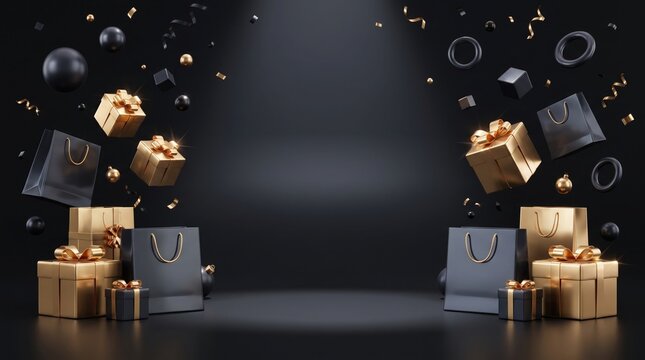 Luxury Black Friday sale banner with copy space