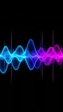 colorful digital sound wave on black background