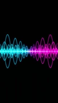 colorful digital sound wave on black background