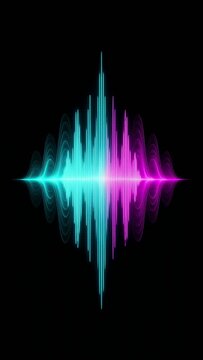 colorful digital sound wave on black background