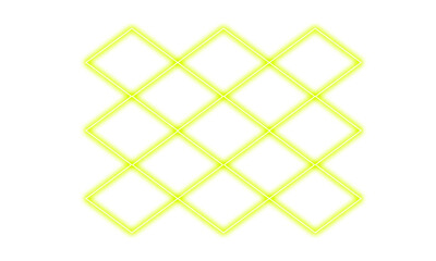 Neon yellow diamond grid pattern isolated on transparent background © Imran