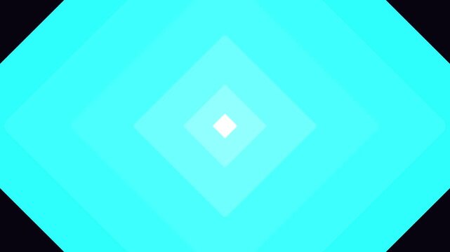 Abstract geometric blue and green gradient diamond shapes expanding motion loop