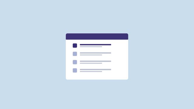 Clean task list widget interface loading items with checkboxes animation