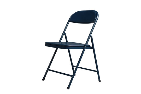 Elegant portable navy folding chair as a standalone object