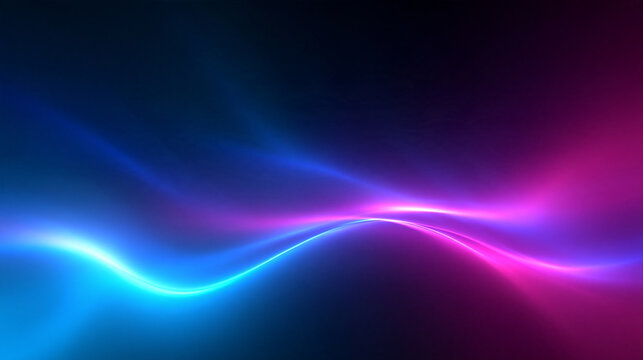 Abstract Neon Light Wave Futuristic Technology Background