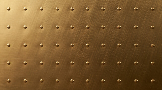Brushed Gold Metal Texture with Studded Pattern