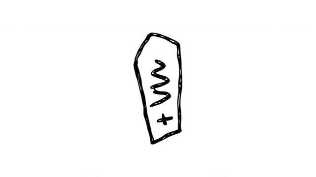 Barcode For Product Identification And Retail Scanning Hand-Drawn Doodle Animation On Transparent Background. Merchandise Label And Inventory Tracking. Seamless Animated Icon.