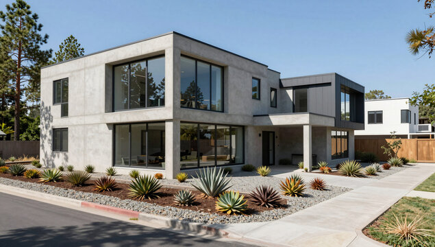 Wildfire Resistant Modern Architecture and Firebreak Buffer Zone