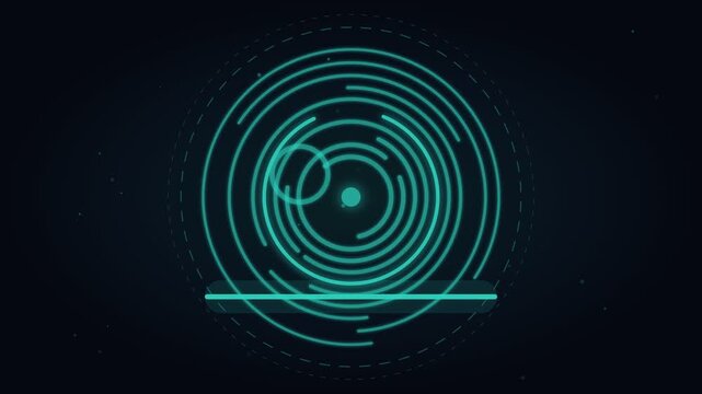 Biometric security lock with fingerprint scan and access control animation