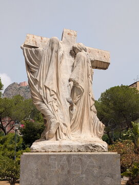 Palermo Stone Sculpture Burden of Cross