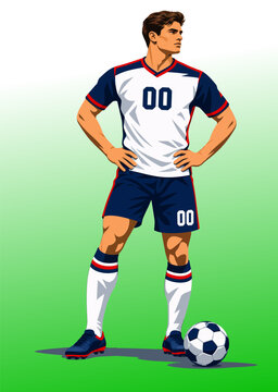 _AA06-09-Soccer Player Number 00 Preparing Free Kick Flat Vector Sports Illustration Design