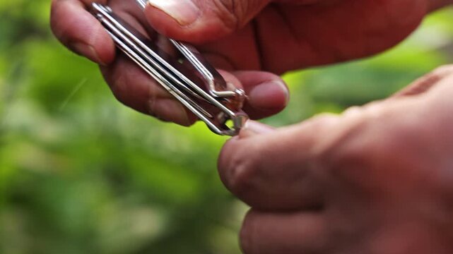 Nail Cutting Close-Up, Personal Grooming & Hygiene | 4K Footage