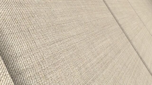 Contemporary Cinematic Movement Along Italian Beige Taupe Twill Wool Fabric with Angled Perspective, Balanced Lighting and Sophisticated Textile Patterns