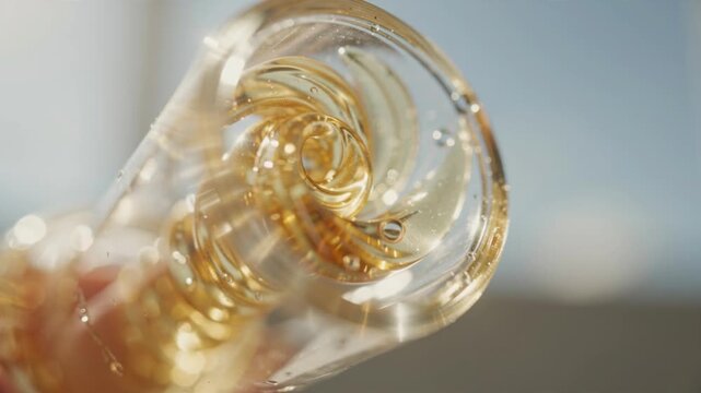Abstract golden glass swirl cg flythrough motion