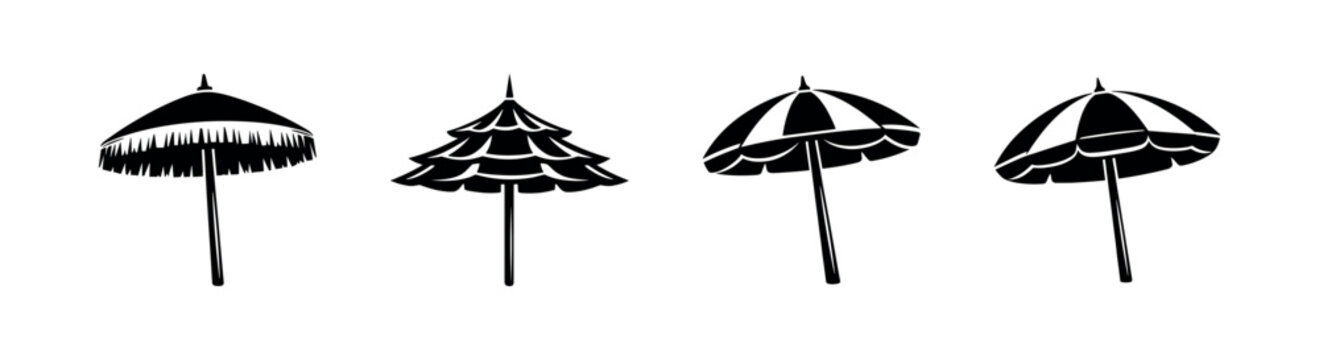 Four Decorative Parasol Silhouettes
