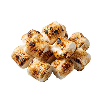 Pile of Toasted Marshmallows Isolated on Transparent Background