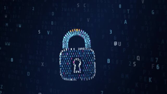 Digital Cipher Padlock Unlocking to Symbolize a Cybersecurity Data Breach and System Vulnerability.