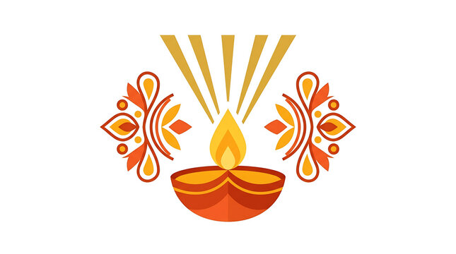 Traditional Decorative Diya Lamp for Dussehra Festival Celebration Transparent Background Isolated on White