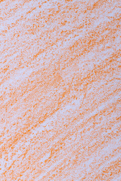 Orange Crayon Scribbles Texture on White Paper