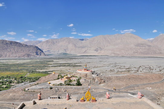Diskit Monastery also known as Deskit Gompa or Diskit Gompa  - the oldest and largest Buddhist monastery  in the Nubra Valley of Ladakh, India.