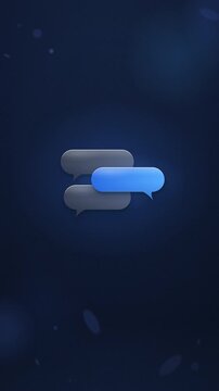 Animated speech bubbles stacking to represent a digital chat thread and messaging conversation.