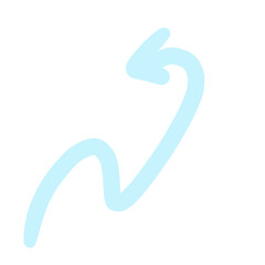 Fototapeta premium An abstract light blue arrow symbol on a white background, suggesting direction or a pointer